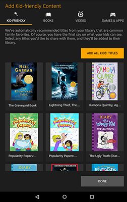 crear perfil para niños en el Kindle Fire