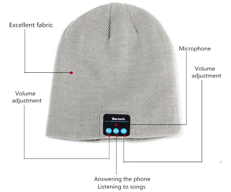 Gorras de lana Bluetooth para escuchar música