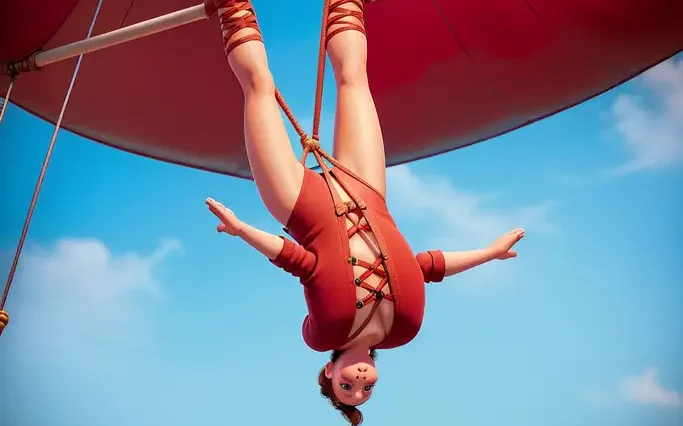 chiste del trapecista en el circo