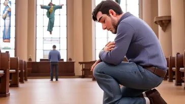 hombre pidiendo el milagro de ganarse la lotería